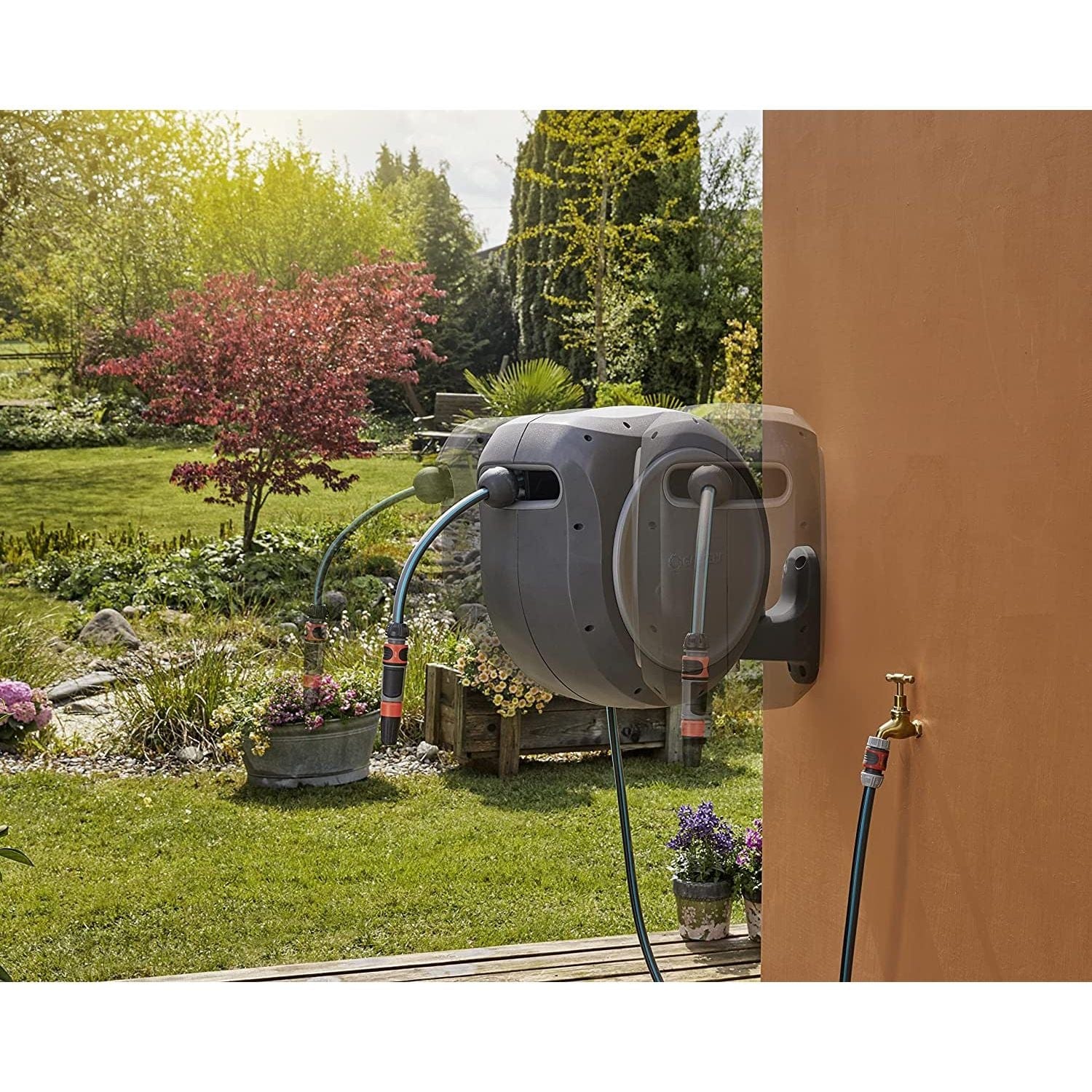 83 Foot Wall Mounted Reel, gray