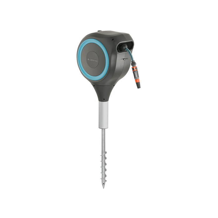 Auto Retractable Hose Reel on Metal Spike