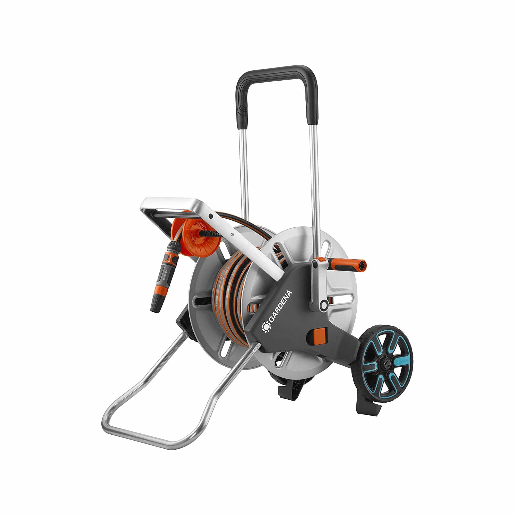 Metal Hose Cart with Easy Hose Guide, Including 82 ft ½” Hose
